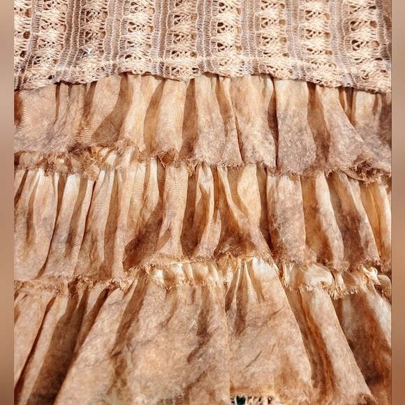 M Made in Italy Crochet Knit Silk Layered Tunic Top Boho Shabby Chic SZ Medium - Picture 8 of 11